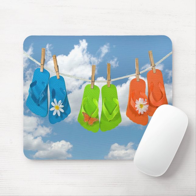 Mousepad Flip-Flops Divertido Na Linha De Fechamento (Com mouse)