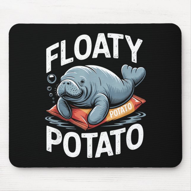 Mousepad Floaty Tatoes Manatee Funny Sea Cow Ocean Animal L (Frente)