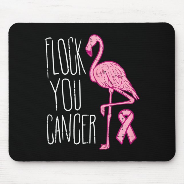 Mousepad Flock You Break Cancer Flamingo Pink Ribbon Aware (Frente)