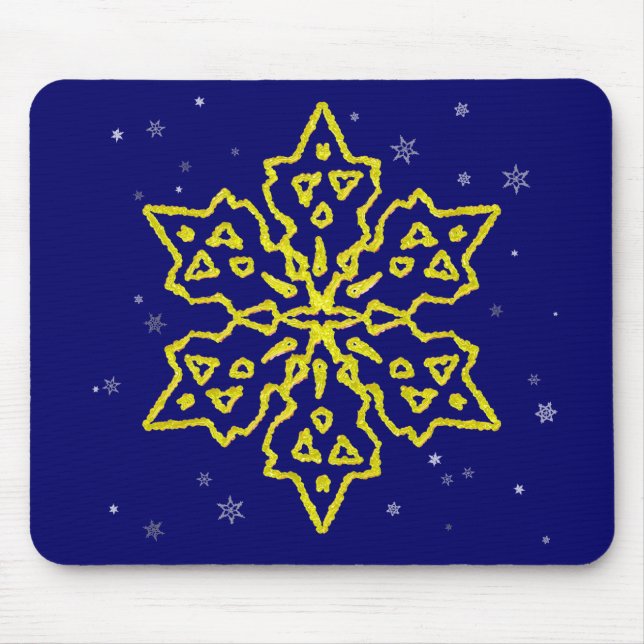 Mousepad Floco de neve Dourado (Frente)