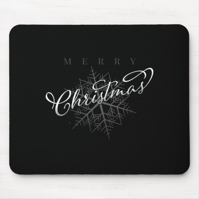 Mousepad Floco de Neve Prateado Feliz Natal  (Frente)