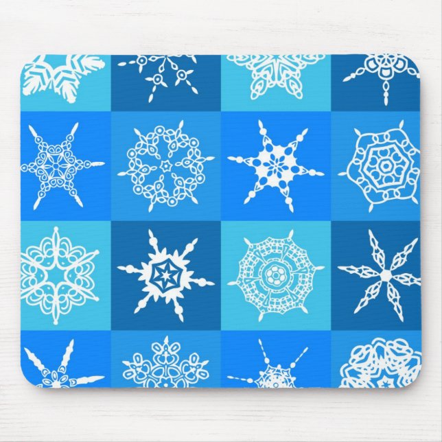 Mousepad Flocos de neve azuis (Frente)
