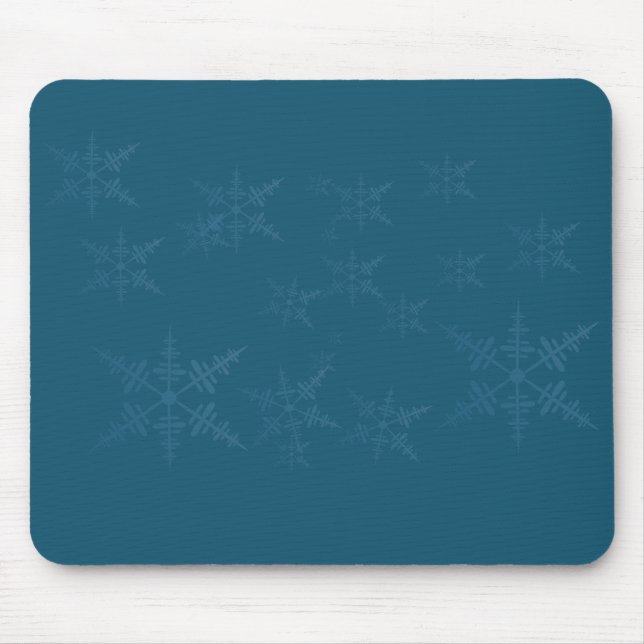 Mousepad Flocos de neve azuis-escuros (Frente)