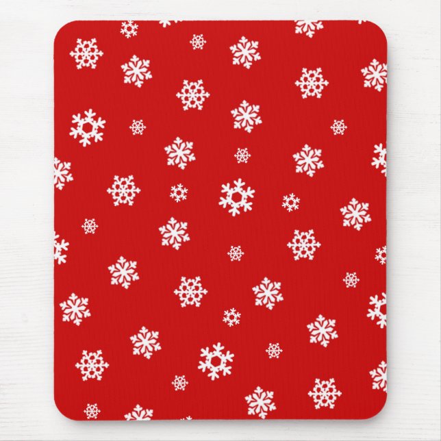 Mousepad Flocos de neve (brancos) [Padrão de Natal] (Frente)