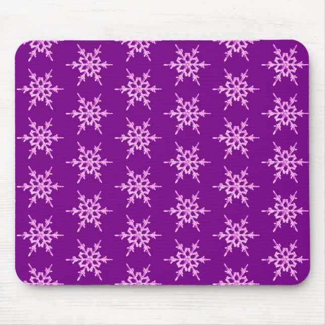Mousepad Flocos de neve, cristais de orquídeas pálidos em r (Frente)