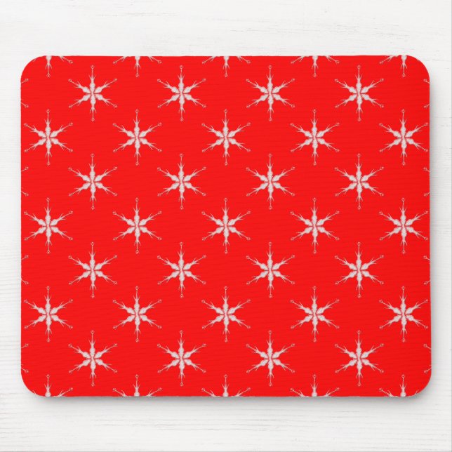Mousepad Flocos De Neve De Vidro Em Fundo Vermelho (Frente)