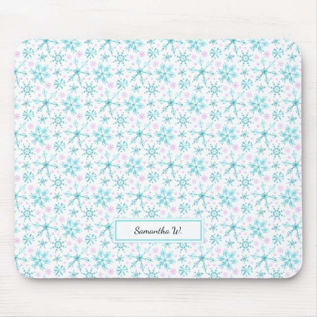 Mousepad Flocos de neve do inverno (Frente)