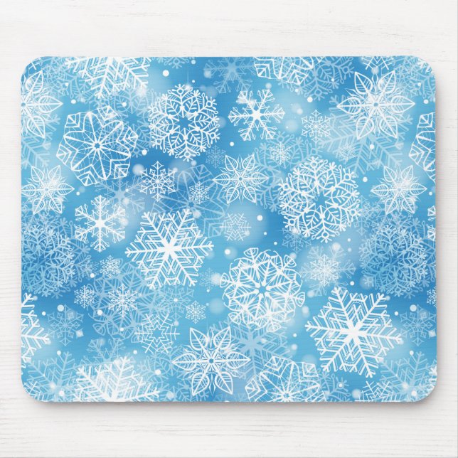 Mousepad Flocos de neve em azul (Frente)