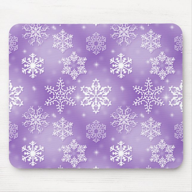 Mousepad Flocos de neve em roxo (Frente)