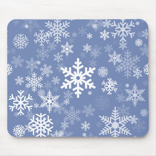Mousepad Flocos de neve Gráfico Personalizar Fundo de Cor e (Frente)