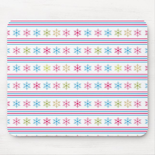 Mousepad Flocos de neve multicoloridos (Frente)