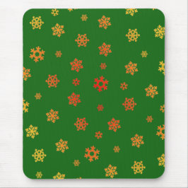 Mousepad Flocos de neve (Vermelho e Dourado) [Padrão de Nat