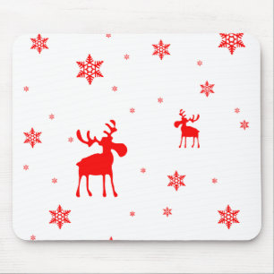 Mousepad Flocos de neve vermelhos simples modernos dos
