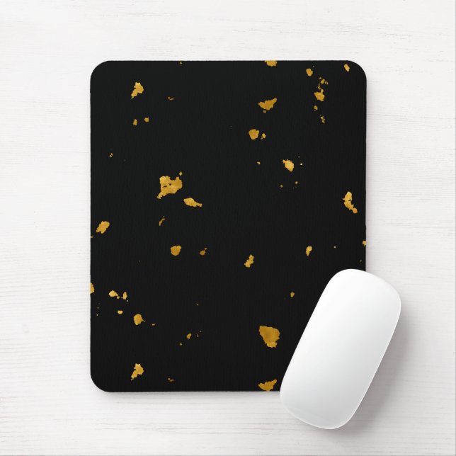 Mousepad Flocos Dourados Pretos (Com mouse)