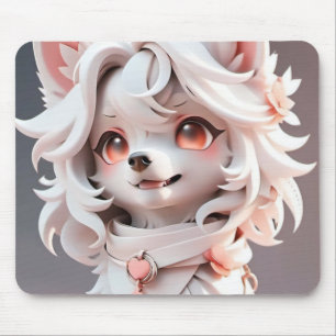 Mousepad Floffy Pink E White Puppy