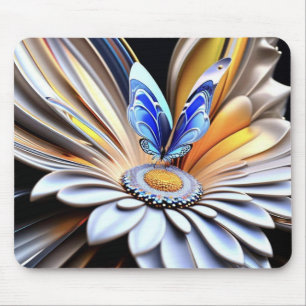 Mousepad Flor 3D e Borboleta