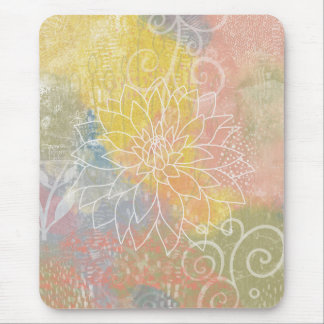 Mousepad Flor Abstrata de Mídia Mista