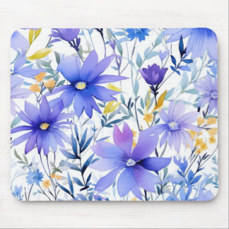 Mousepad FLOR AISLADA AÇUL E ROXO EM Aquarela