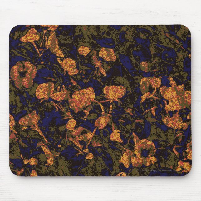 Mousepad Flor alaranjada contra o teste padrão da (Frente)