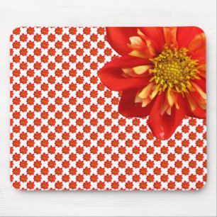 Mousepad Flor alaranjada da dália do jardim botânico