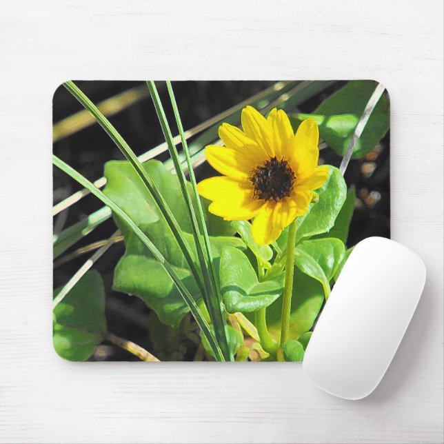 Mousepad Flor Amarelo (Com mouse)