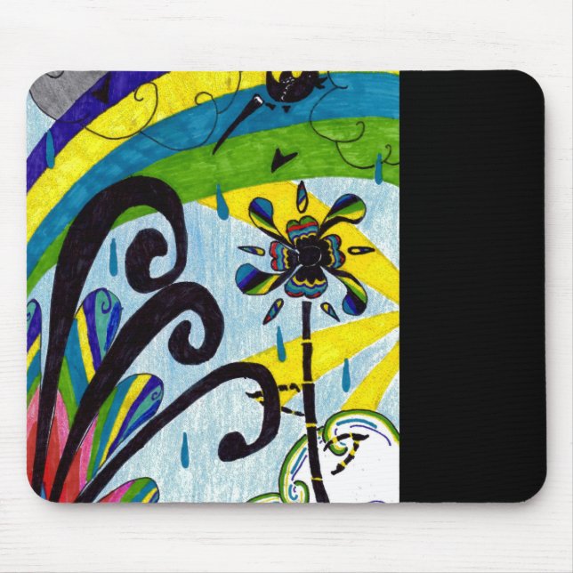 Mousepad flor arco-íris (Frente)