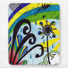Mousepad flor arco-íris