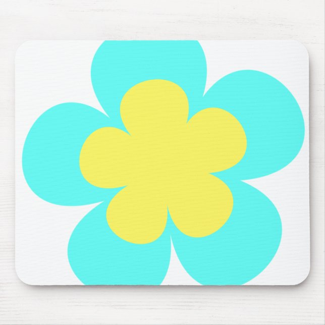 Mousepad Flor azul & amarela (Frente)