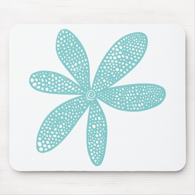 Mousepad Flor bonito - Verde Azul Claro (Frente)