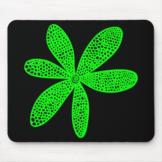 Mousepad Flor bonito - Verde em preto (Frente)