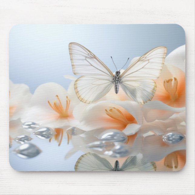 Mousepad Flor-Borboleta Natureza Serena Tranquil (Frente)