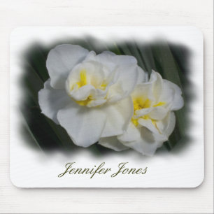 Mousepad Flor Branco