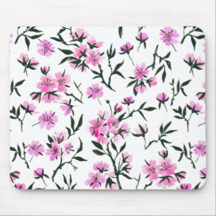 Mousepad Flor branco de cereja em branco
