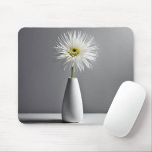 Mousepad Flor Branco Na Simplicidade Do Vase
