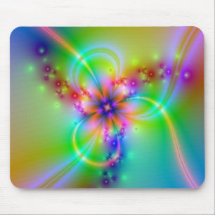 Mousepad Flor colorida com fitas