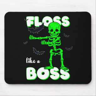 Mousepad Flor Como Um Chefe Esqueleto De Halloween Meninas