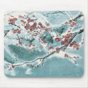Mousepad Flor da ameixa na neve