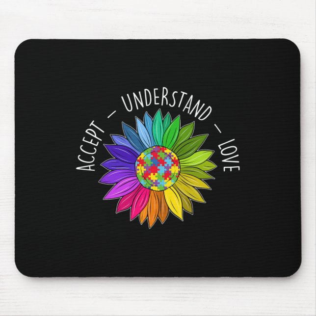 Mousepad Flor da Margarida de Conscientização do Autismo Fl (Frente)