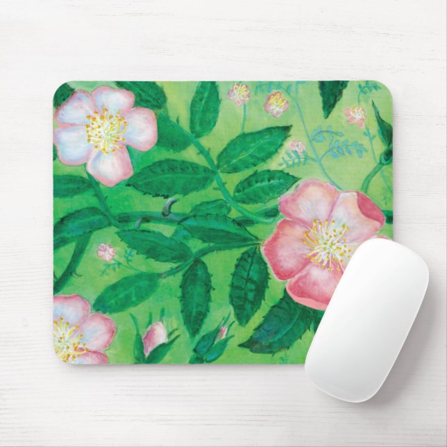 Mousepad Flor da Rosa Rosa Canina (Com mouse)