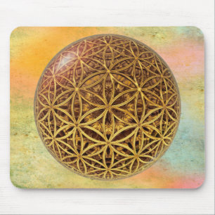 Mousepad Flor da Vida / Blume des Lebens - bola de ouro