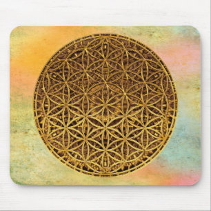 Mousepad Flor da Vida / Blume des Lebens - ouro medular