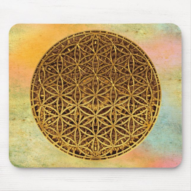 Mousepad Flor da Vida / Blume des Lebens - ouro medular (Frente)