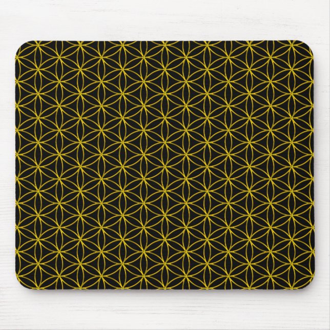 Mousepad Flor da Vida / Blume des Lebens - padrão dourado (Frente)