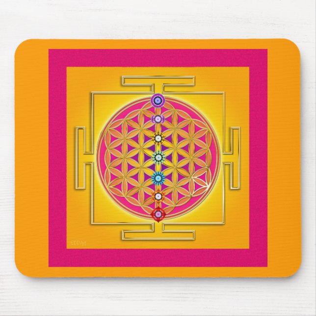 Mousepad FLOR da VIDA - Chakras Yantra (Frente)
