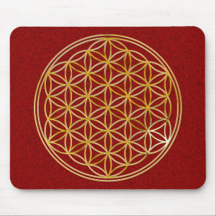 Mousepad Flor da vida/de ouro big darkred BG splatter