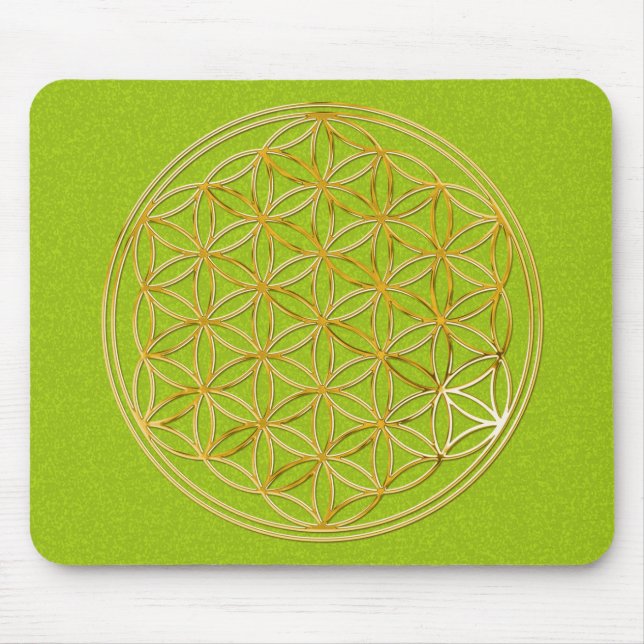 Mousepad Flor da vida/de ouro big green BG splatter (Frente)
