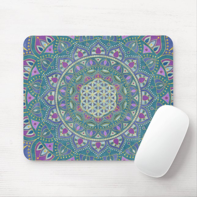 Mousepad Flor Da Vida - Estilo De Mandala Índia 1 (Com mouse)