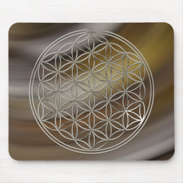Mousepad Flor da vida, Flower Of Life |/silver brown (Frente)