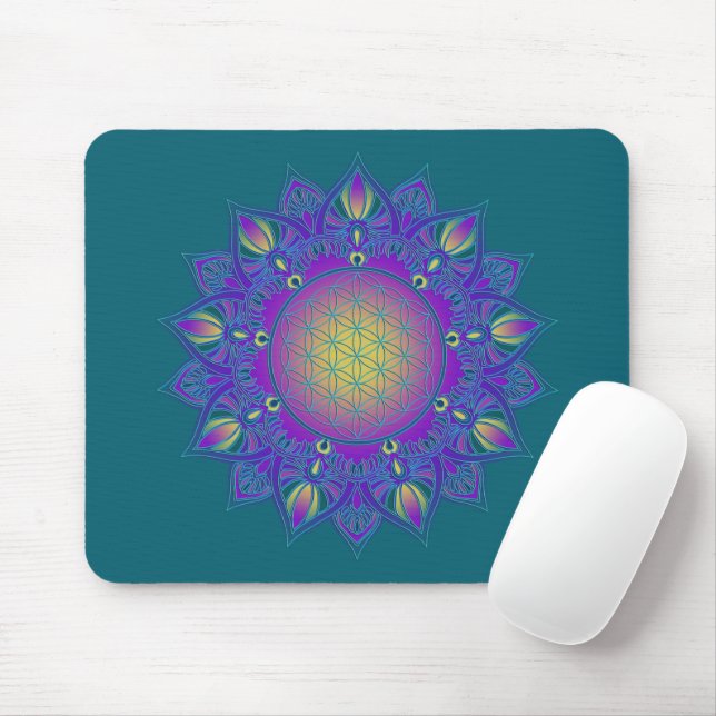 Mousepad Flor Da Vida - Índia Mandala 3 (Com mouse)