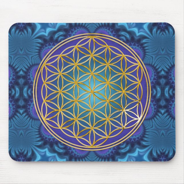 Mousepad Flor da vida - ouro - fractal 1 (Frente)